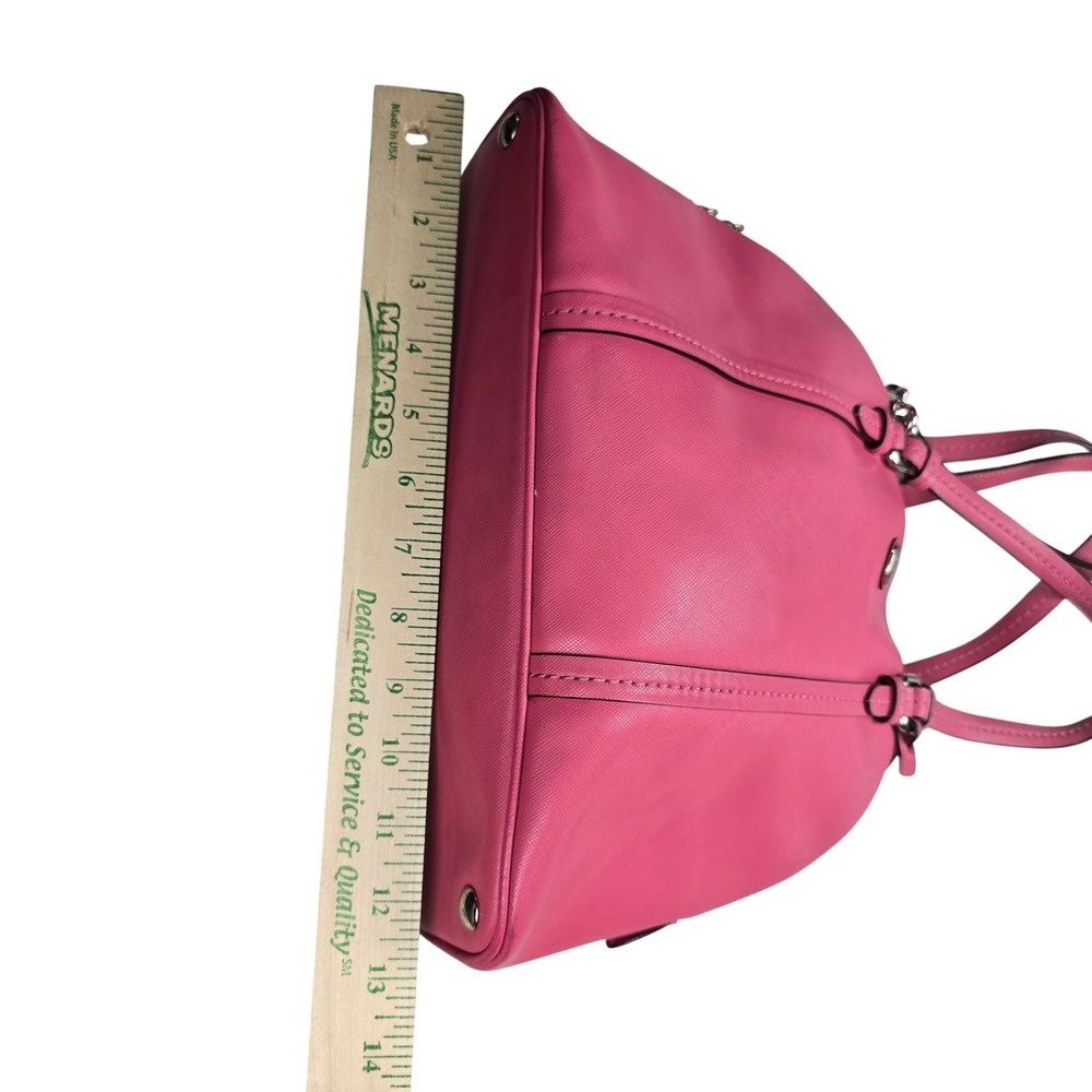 Coach Cora Domed Satchel Women Medium Pink Fair Saffiano Leather F25671 - Picture 8 of 11